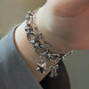 Thin double star bracelet