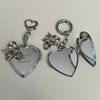 Custom mirror heart keychain