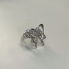 Butterfly melt sterling silver ring