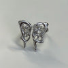 Butterfly melt sterling silver ring