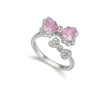 Double ribbon pink ring