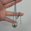 Ruby antique silver open lock necklace