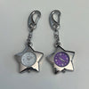 Purple star clock keychain