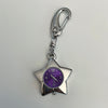 Purple star clock keychain