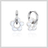 Acrylic pearl flower hoop earrings