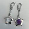 Purple star clock keychain