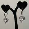 Heart melt hoop earrings