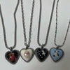 Black fairy heart necklace