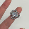 Large clear heart thorn ring