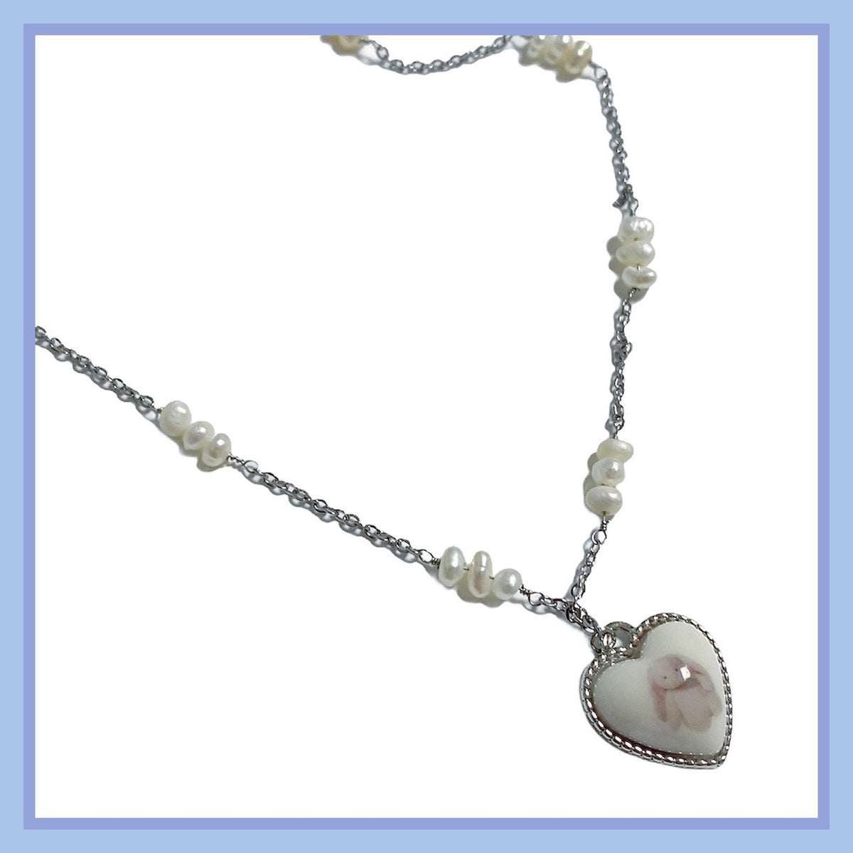 white pearl bunny cow pearl chain necklace – TOOFOOFEEFA