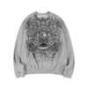 Embroidery skull eagle sweatshirt gray