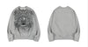 Embroidery skull eagle sweatshirt gray