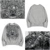 Embroidery skull eagle sweatshirt gray