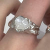 Heart moonstone gemstone sterling silver melt ring (pre-order only)