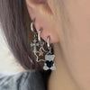 Mini Chrome cross hoop earrings