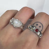 Heart moonstone gemstone sterling silver melt ring (pre-order only)