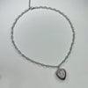 Swarovski clear antique lock necklace