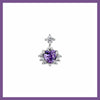 Purple angel heart piercing