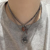 Skull spider chain necklace